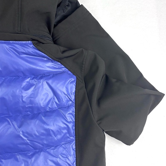 Halifax Black/Purple Puffer Packable Removable Thumb Hole Down Hooded Jacket (M) - Picture 13 of 16